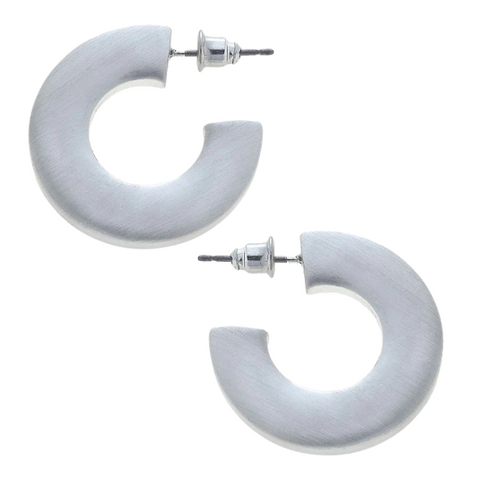 Earrings- Canvas Cali Large Flat Hoop Earrings
