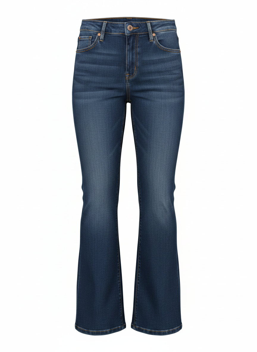 Kan Can Mid Rise Bootcut Dark Wash