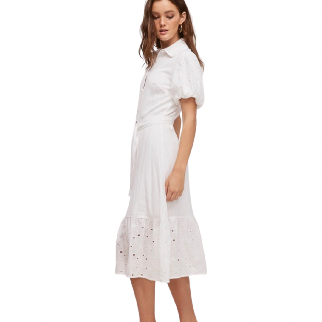 Apparel- Fanco Belted Cotton Midi Dress
