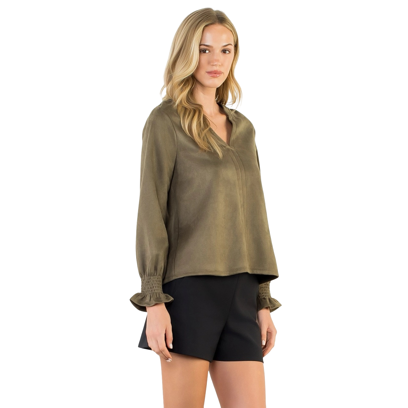 Apparel- THML Long Sleeve V Neck  Top
