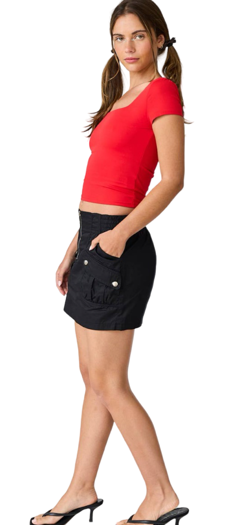 Apparel- Papermoon Nova Slim Fit Square Neck Top