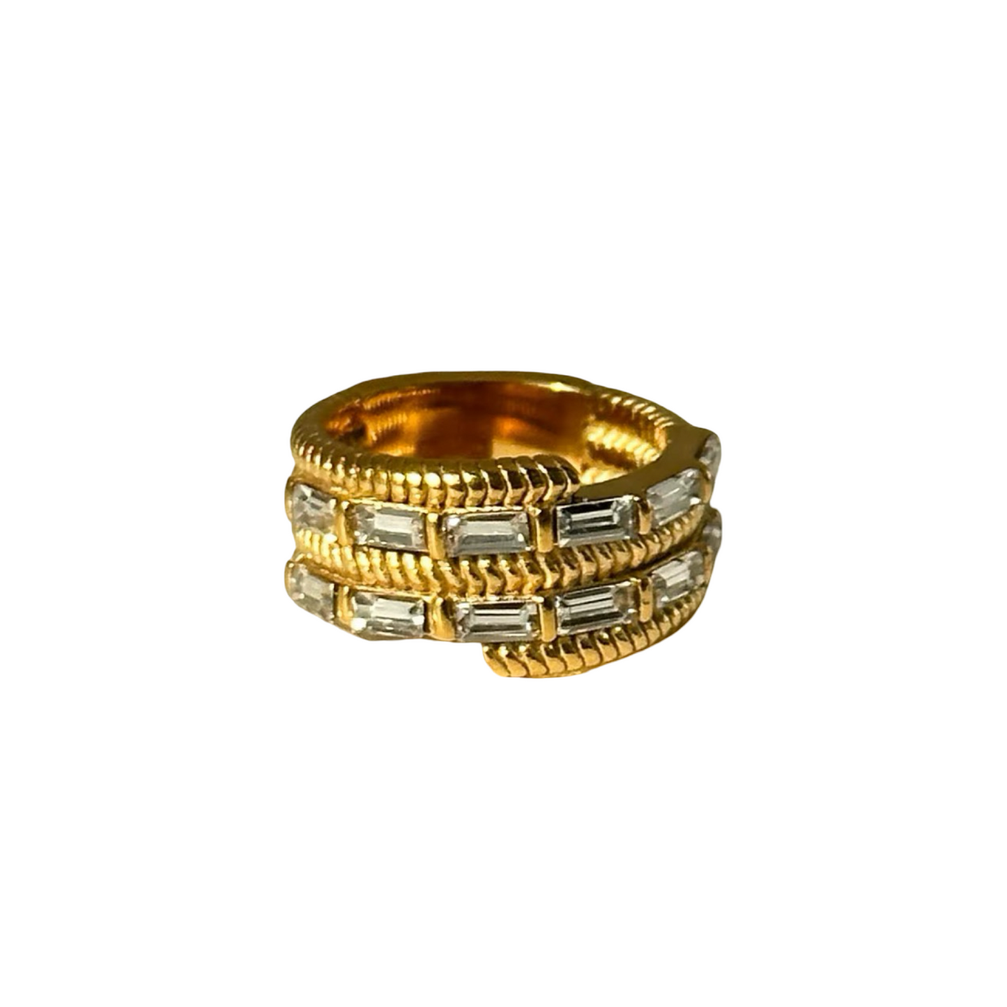 Rings- M&E Bling 18k GP Four Layer Python  Ring