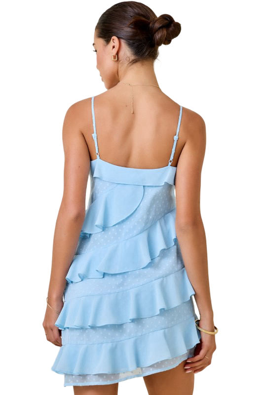 Day+Moon Swiss Dot Ruffled Cami Mini Dress