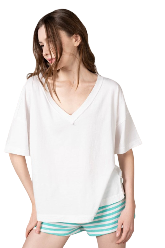 Apparel- La Biz Nap Jersey V Neck S/S Tee