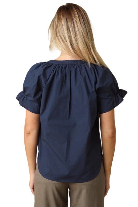 Olivaceous Hylee Ruffle Sleeve Peasant Blouse Top