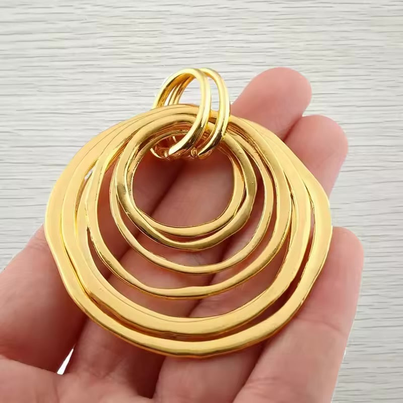 Pendants- M&E Bling Large Gold Dangle Pendant