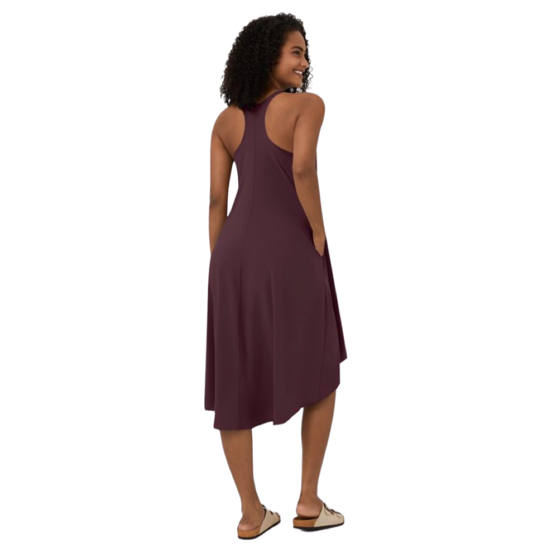 Apparel- Halara Breezeful* Backless Racerback Side Pocket High Low Midi  Dress