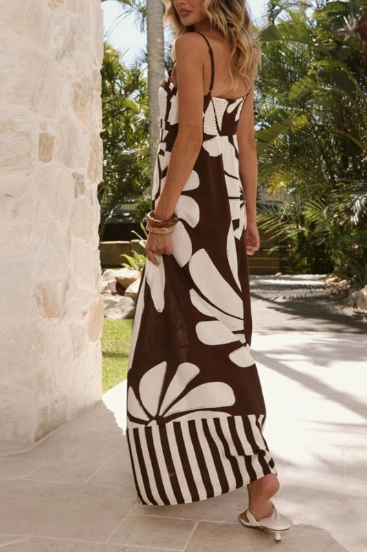 Sundayup Large Floral Pattern Maxi Dress