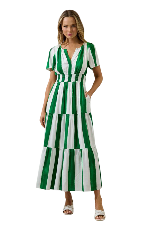 Sugarlips Roni Smocked Maxi Dress Pilmer Stripe