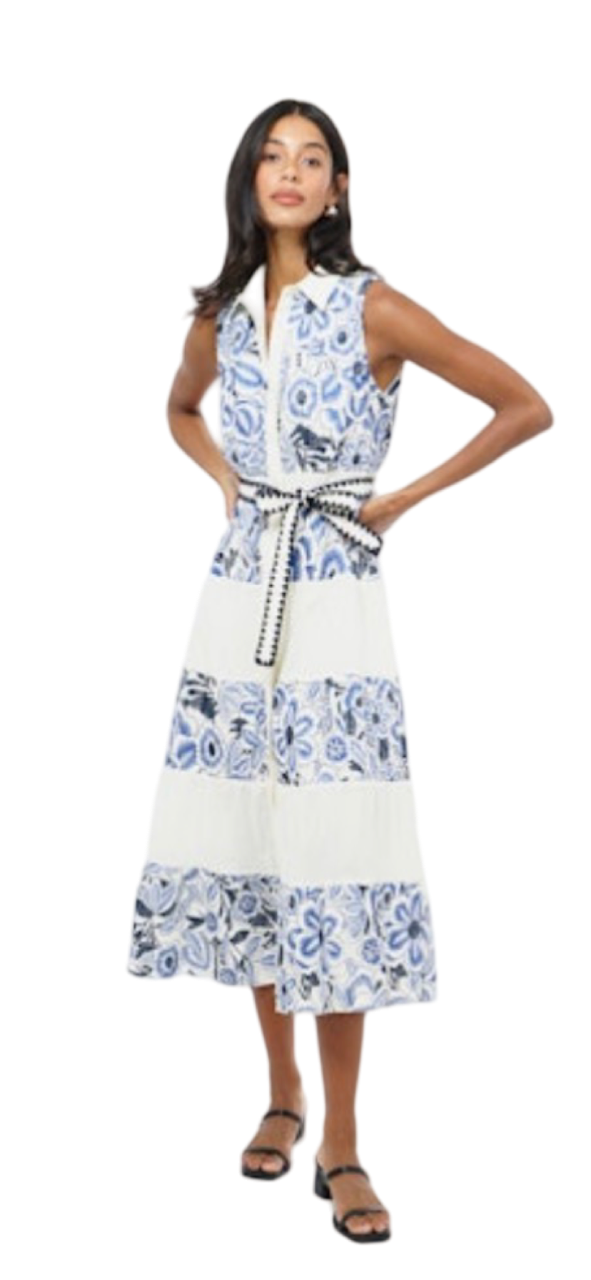 Apparel- Adelyn Rae Ethena Embroidered Sleeveless Midi Dress