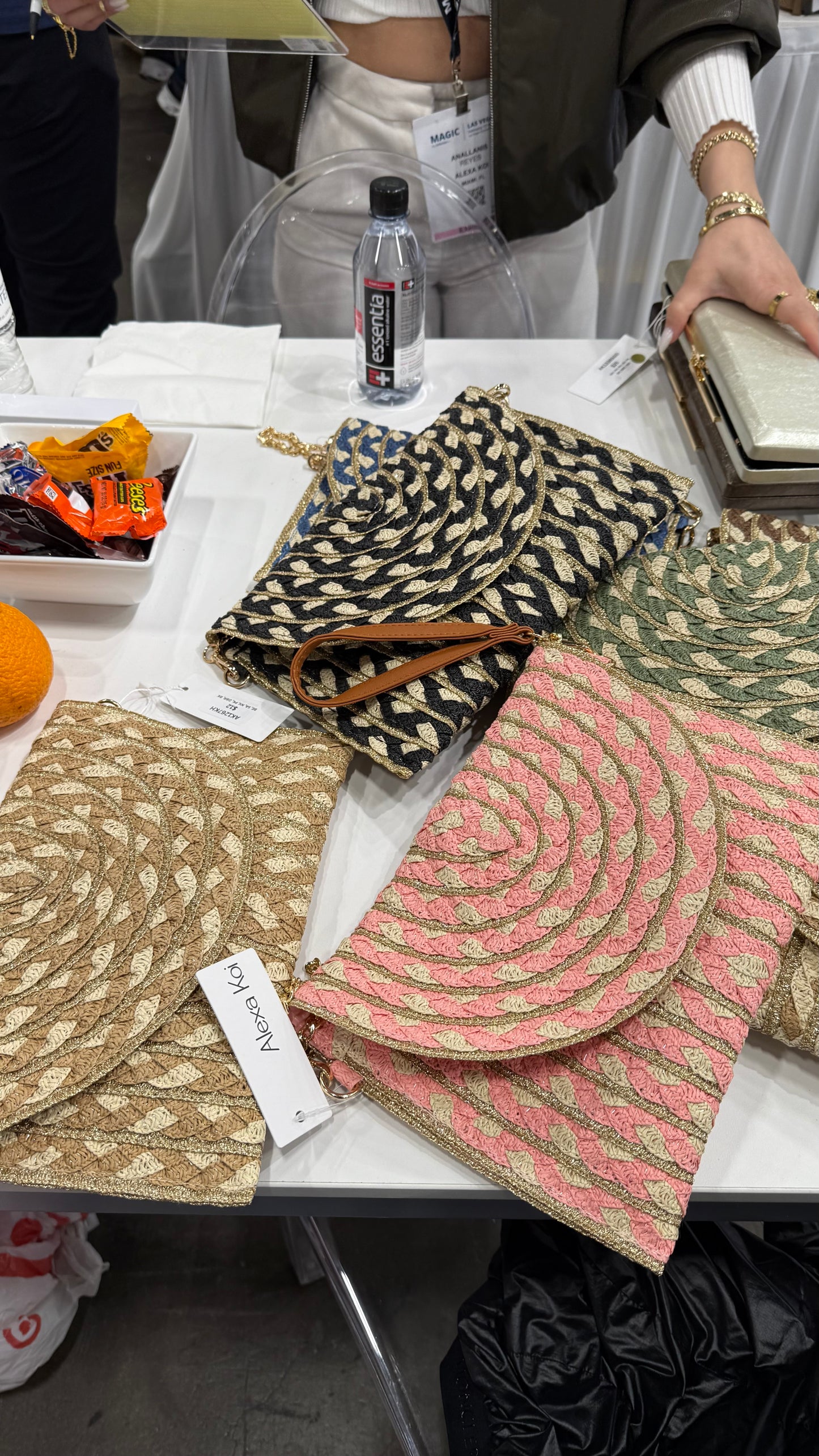 Bags-Alexa Koi Straw Summer Clutch