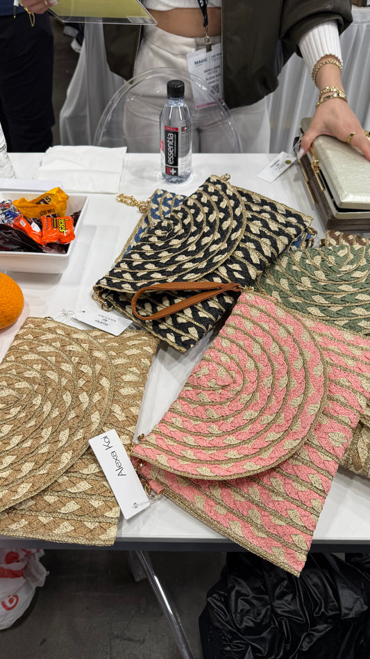 Bags-Alexa Koi Straw Summer Clutch