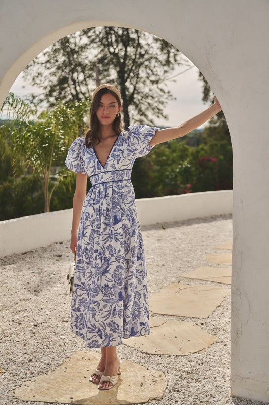 Sugarlips Jaylene Smocked Floral Maxi Dress Vidira Floral