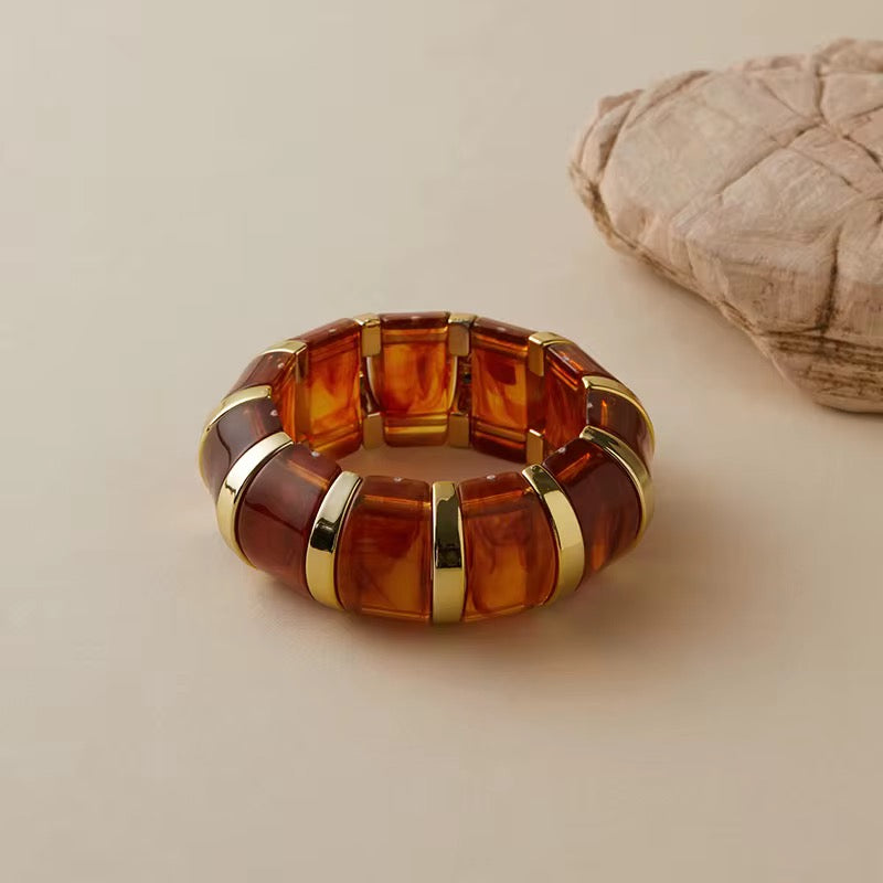 Bracelets- M&E Bling Retro Acrylic Punk Stretch Bracelet