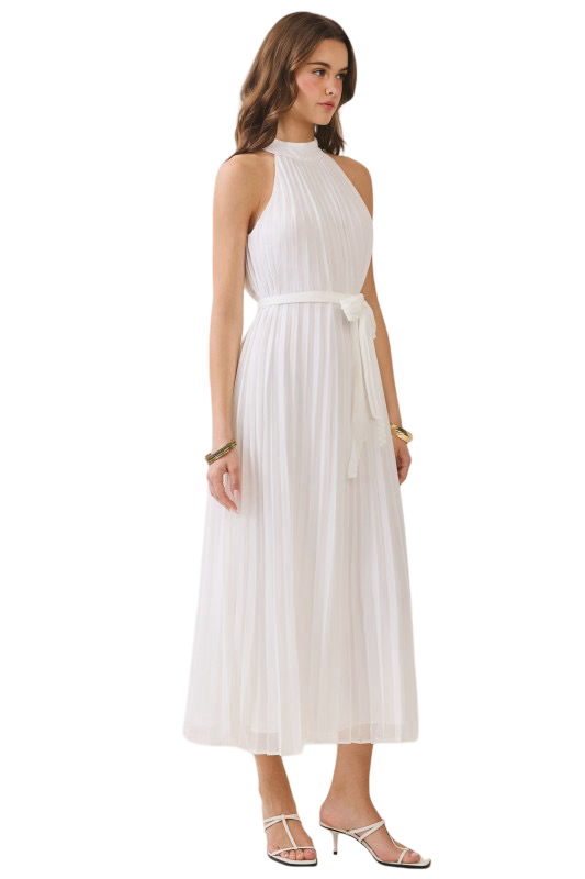 TCEC All Over Pleated Midi Dress