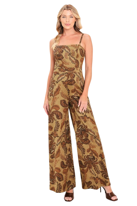 Flying Tomato Faux Suede Pattern Jumpsuit