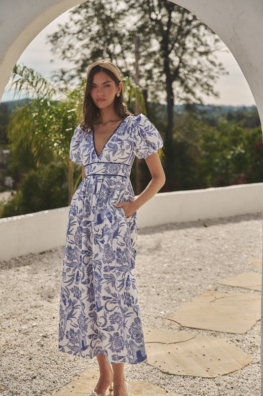 Sugarlips Jaylene Smocked Floral Maxi Dress Vidira Floral
