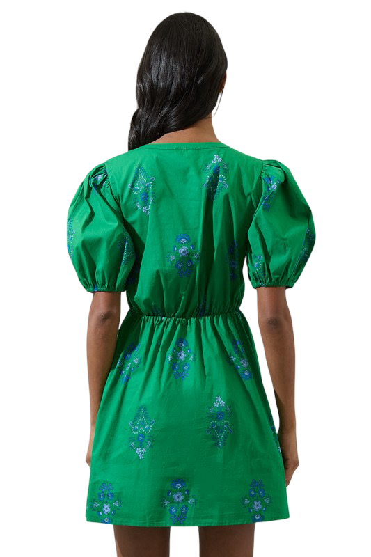 Sugarlips Halina Floral Alba Puff Sleeve Mini Dress