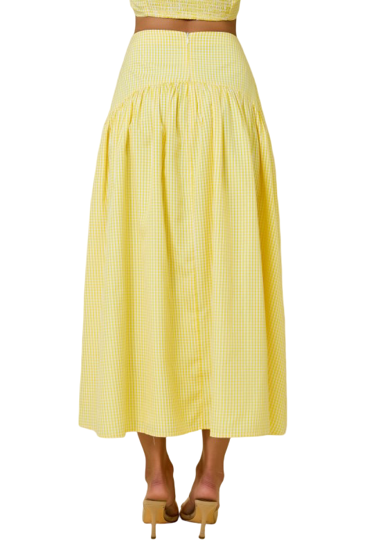 Day+Moon Gingham Flared Maxi Skirt