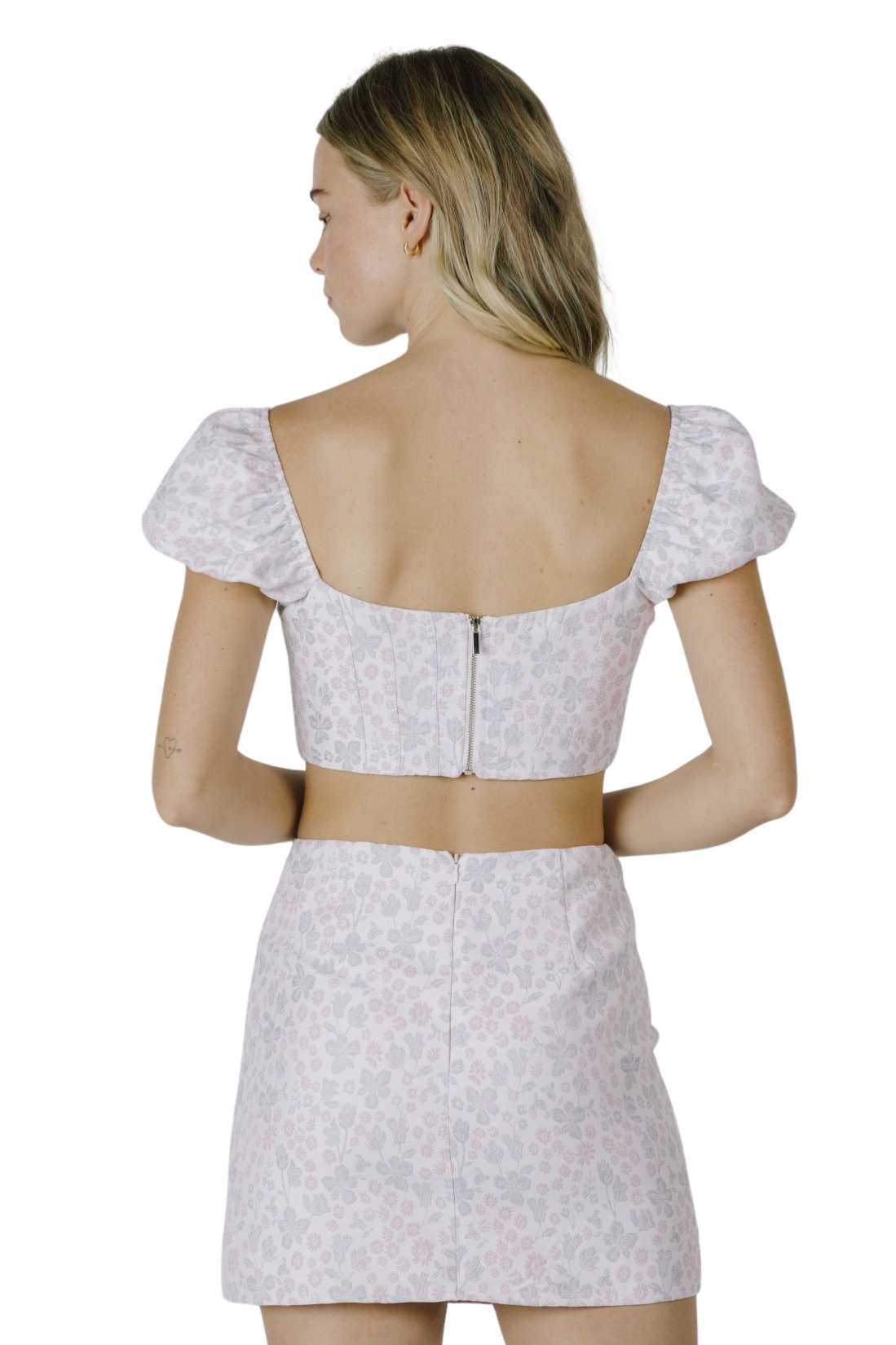 Apparel- Storia Pattern Front Slit Mini Skirt