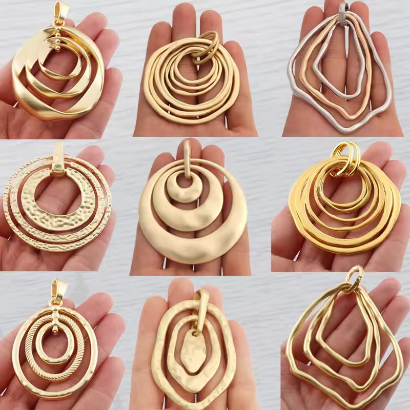 Pendants- M&E Bling Large Gold Dangle Pendant