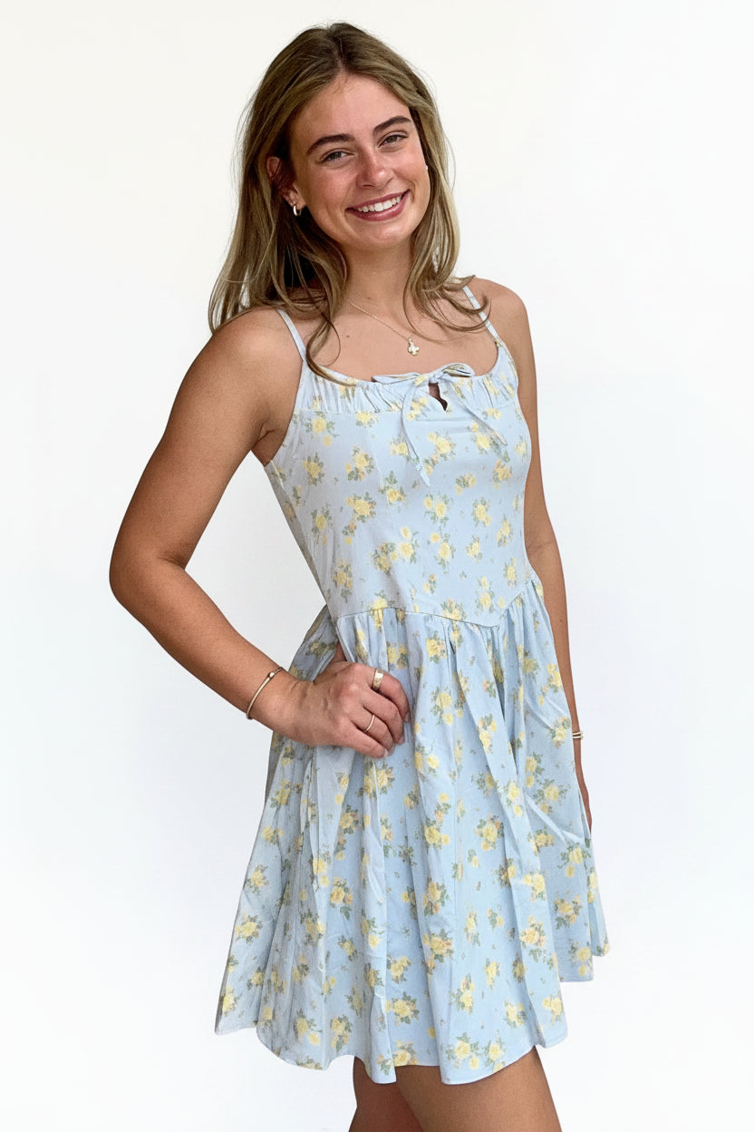 Blashe Ruched Front Floral Mini Dress