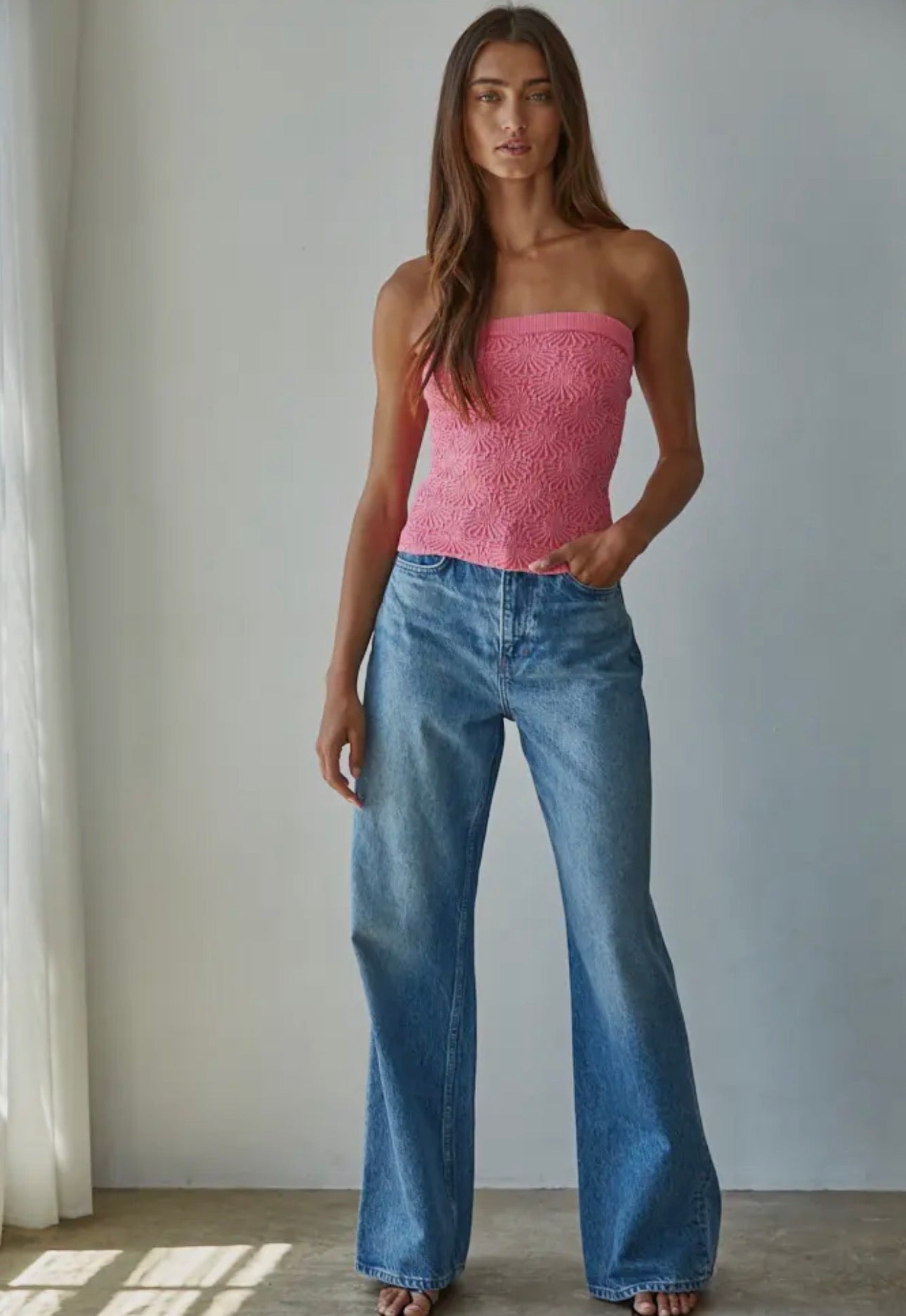 Seamless- By Together Knit Modal Jacquard Tube Top