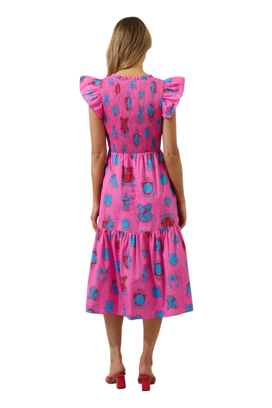 Sugarlips Glare Smocked Tiered Midi Dress Zodiac