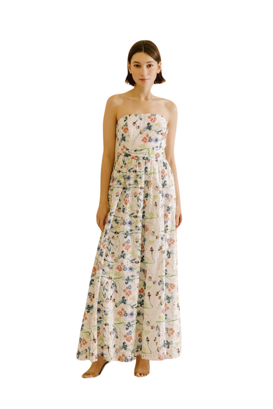 Apparel- Storia Eyelet Floral Maxi Dress