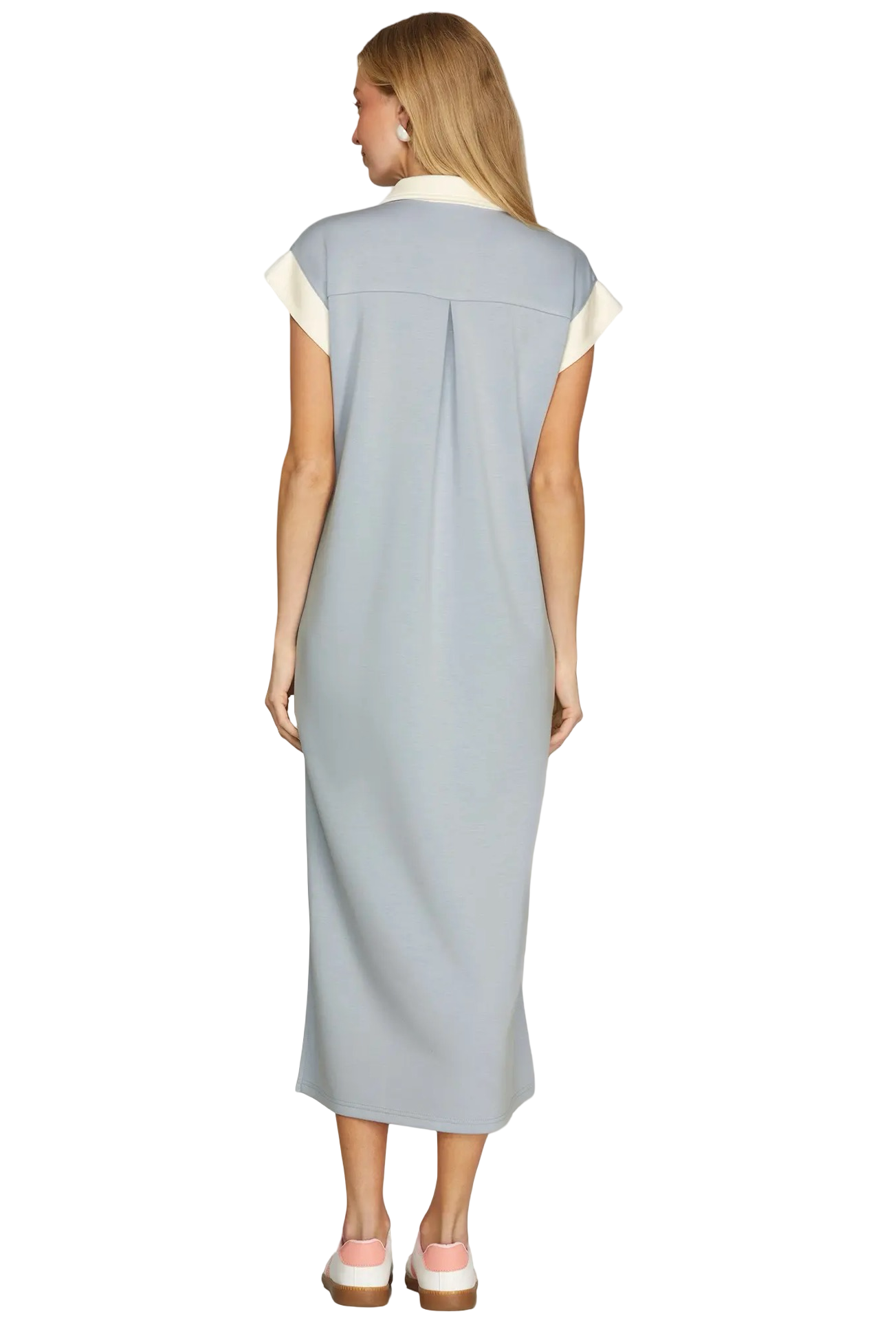 She+Sky Drop Shoulder Midi Dress