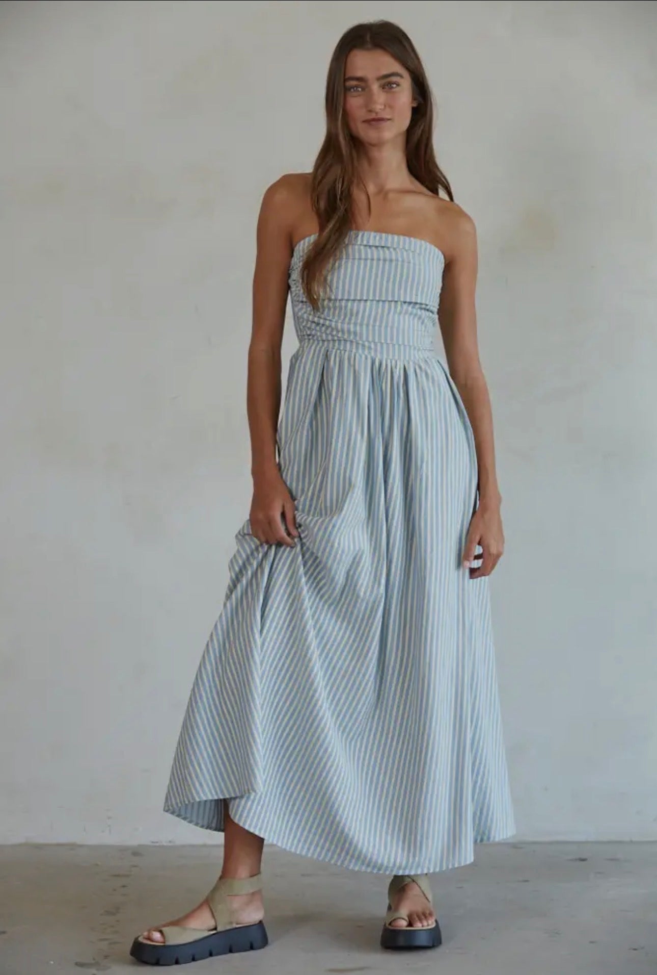 Apparel- By Together Promenade Striped Tube Maxi Dress
