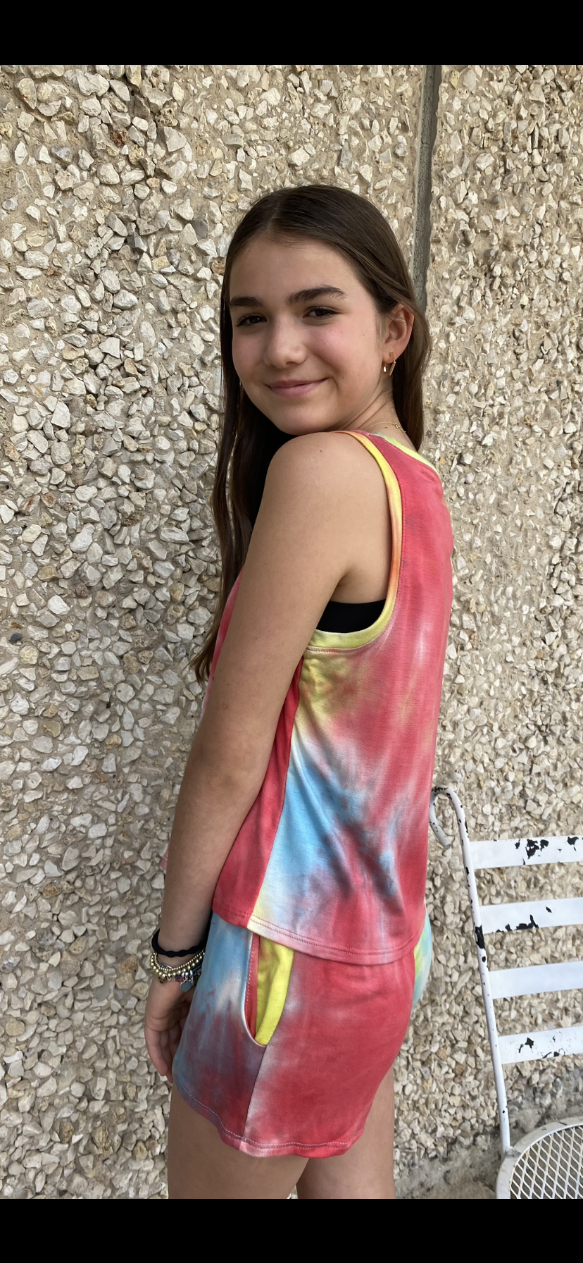 Girls- Erge Tie Dyed Terry Short Set