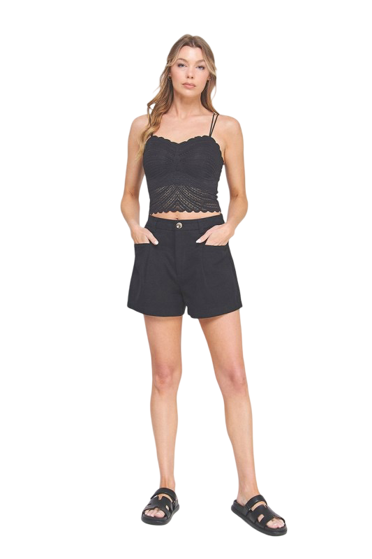 Top de encaje festoneado Allie Rose