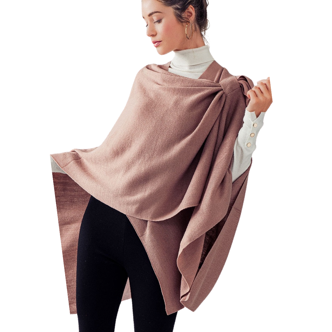 Apparel- Trend Notes Shoulder Strap Wrap Aryana Cape