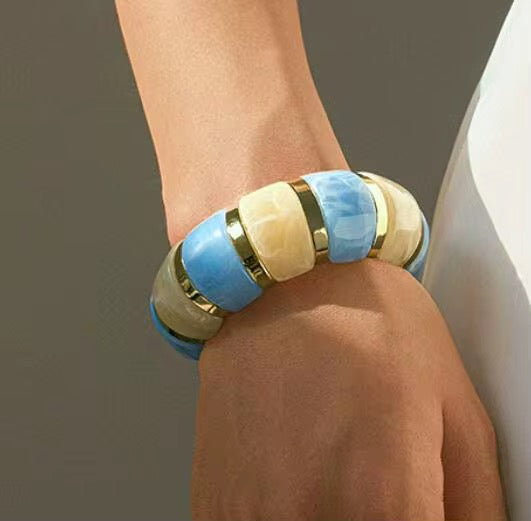 Bracelets- M&E Bling Retro Acrylic Punk Stretch Bracelet