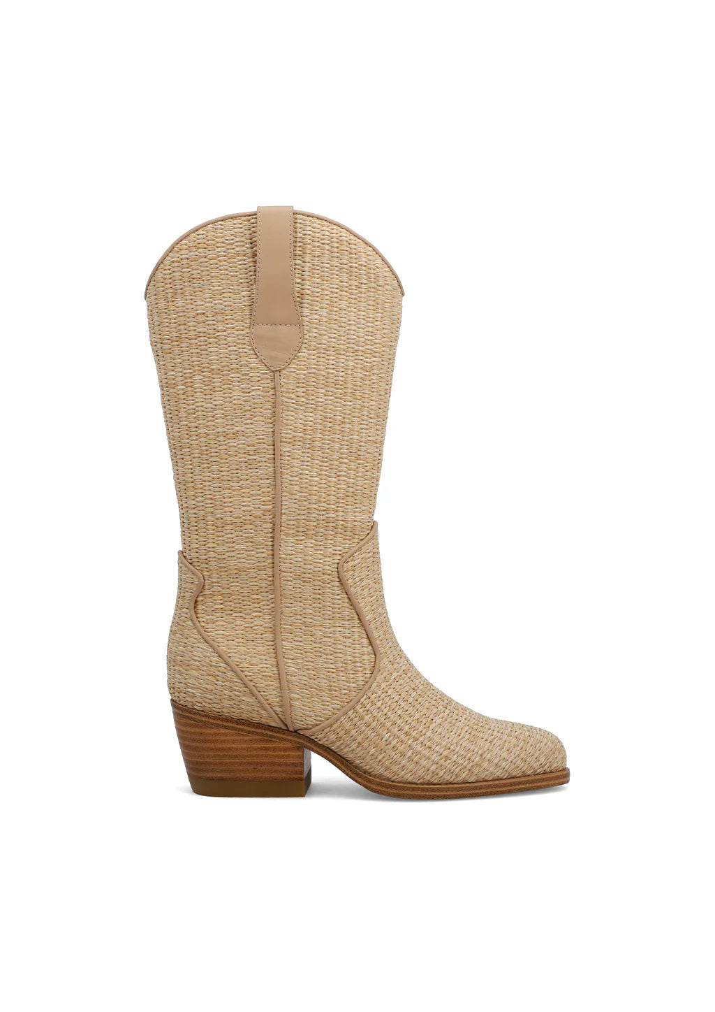 Shoes- MIA Jenah Leather Raffia Cowboy Boot Limited Edition