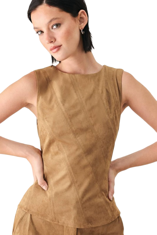 Flying Tomato Faux Suede Top