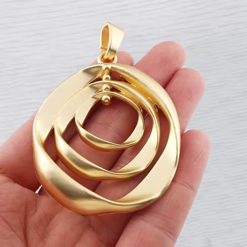 Pendants- M&E Bling Large Gold Dangle Pendant