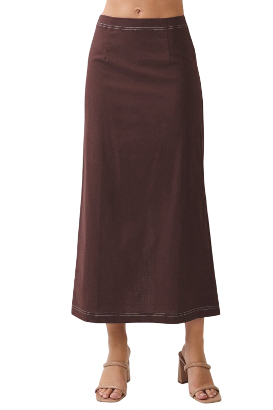 TCEC Contrast Stitch Maxi Skirt