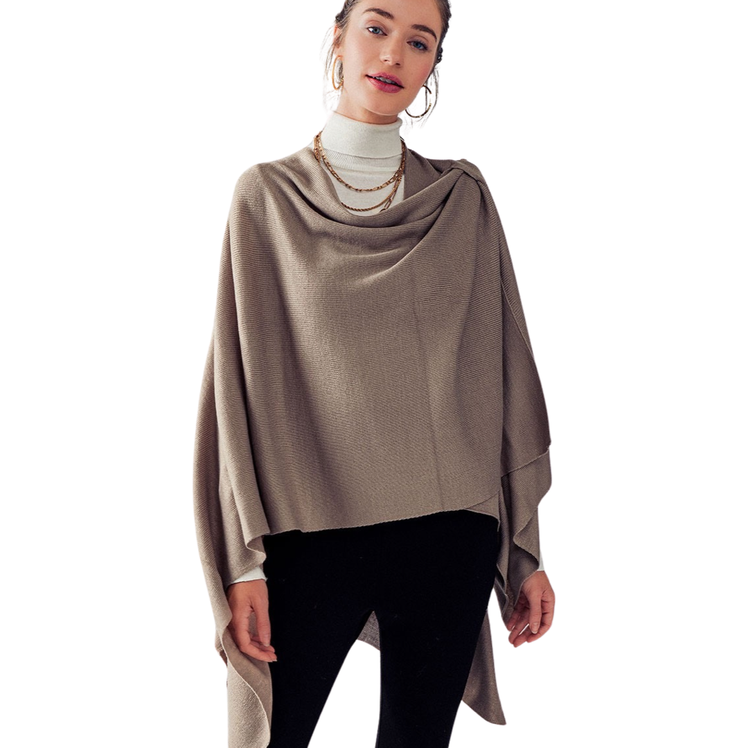 Apparel- Trend Notes Shoulder Strap Wrap Aryana Cape