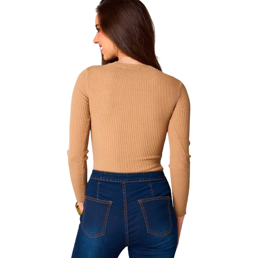 Apparel- Buddy Love Nadia Long Sleeve Cutout Bodysuit