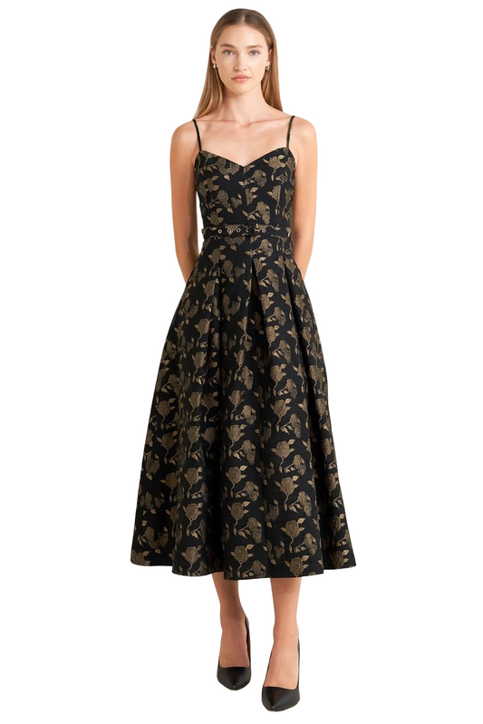 Apparel- Flying Tomato Jacquard Woven Midi Dress