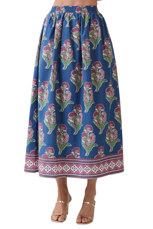 TCEC Floral Print Midi Skirt