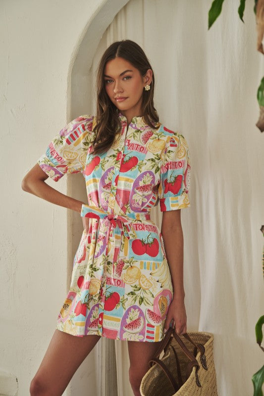 Sugarlips Karesa Button Down Mini Dress Farmers Market