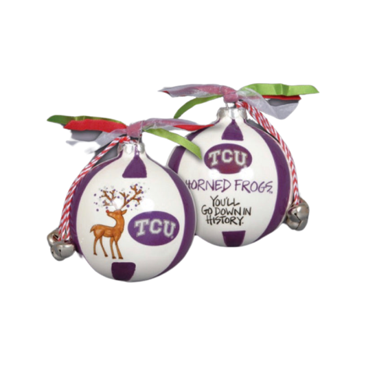 Ornaments- Magnolia Lane TCU Reindeer Ornament