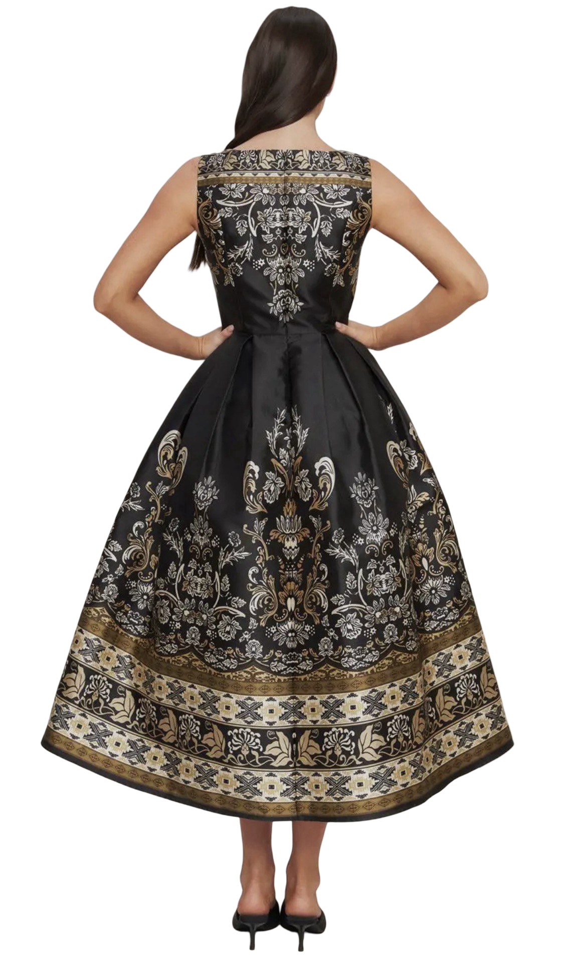 Apparel- Flying Tomato Pattern Sleeveless Midi Dress