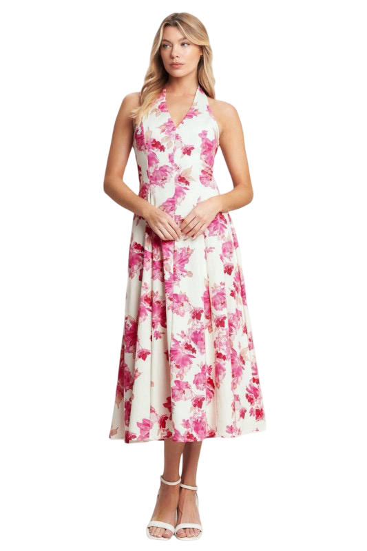 Flying Tomato Floral Halter Midi Dress