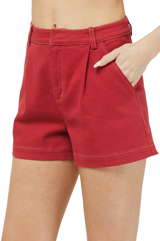 Needii Twill Shorts With Pleats