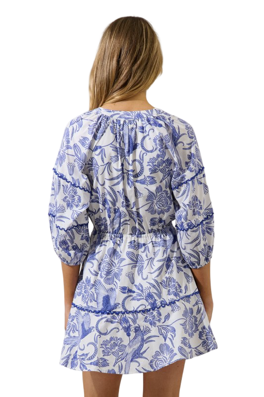 Sugarlips Dabria Split Neck Mini Dress Virda Floral