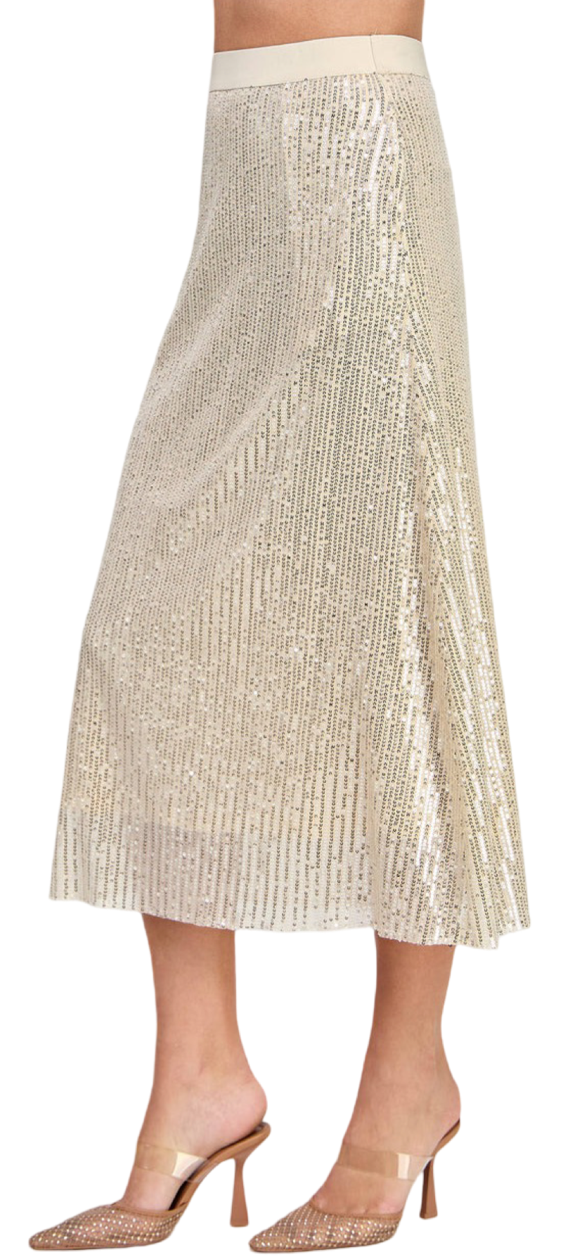 Apparel- Ellison Sequins Midi Skirt